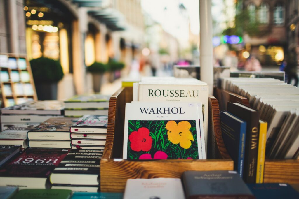 A table of books